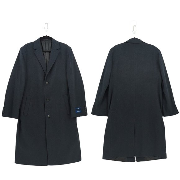 Hart Schaffner Marx Other - Hart Schaffner Marx Men's 42 L Top Coat Gray Long Single Breasted Cashmere Wool